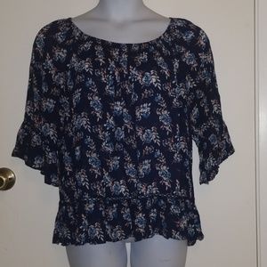 EUC Fever Navy Pheasant Blouse XL